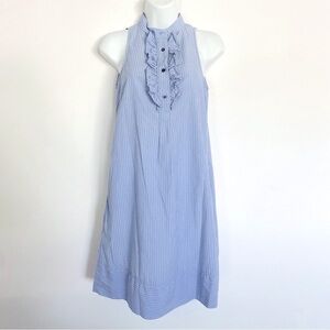 Gap Blue Striped Tuxedo Ruffle Mini Dress